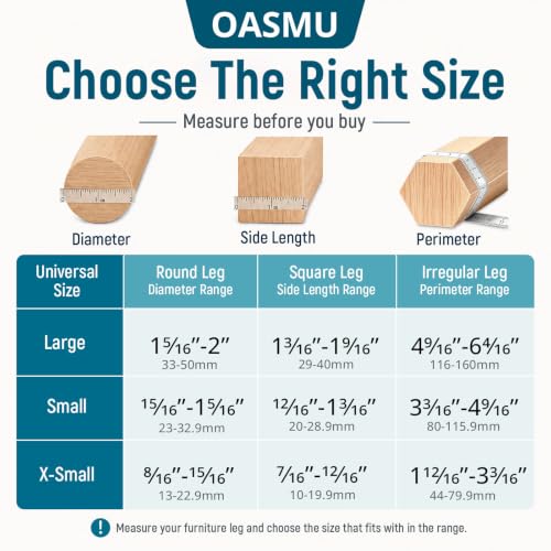 Image of OASMU 32 Pcs Chair Leg Floor Protectors for Hardwood Floors Black