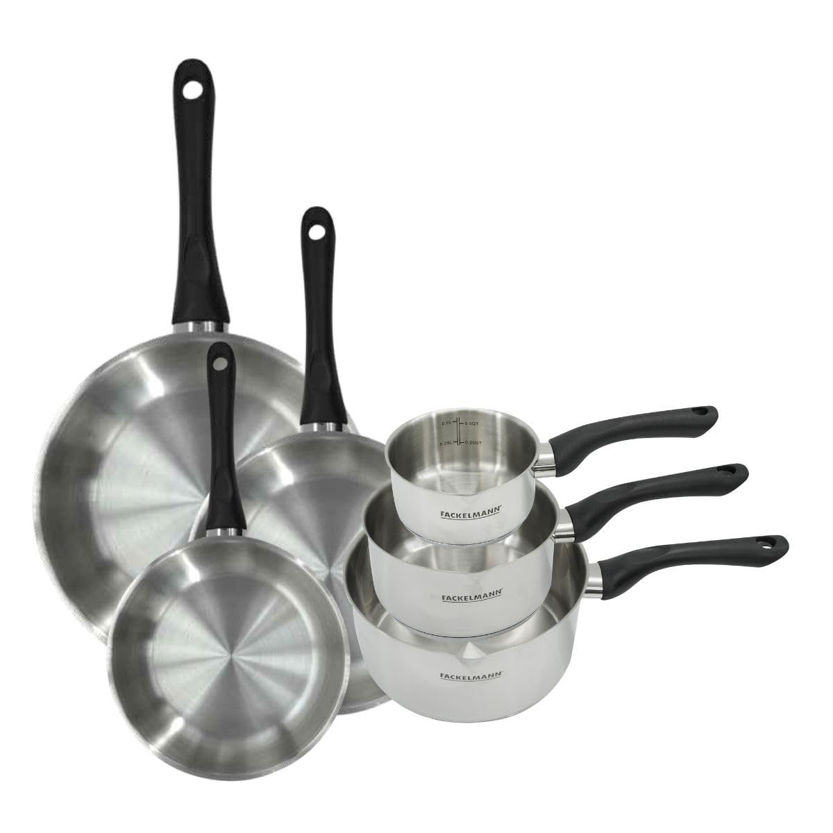 Fackelmann Batterie 3 poêles 20/24/28 cm et 3 casseroles