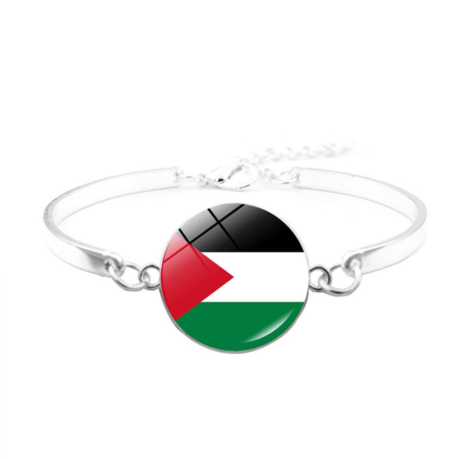 Kuaiyiju Men's 7 Palestine Flag Leather Bracelets Multi-Layered Woven Beaded Bracelet For Wo Wristband Jewelry Fashion Accessories