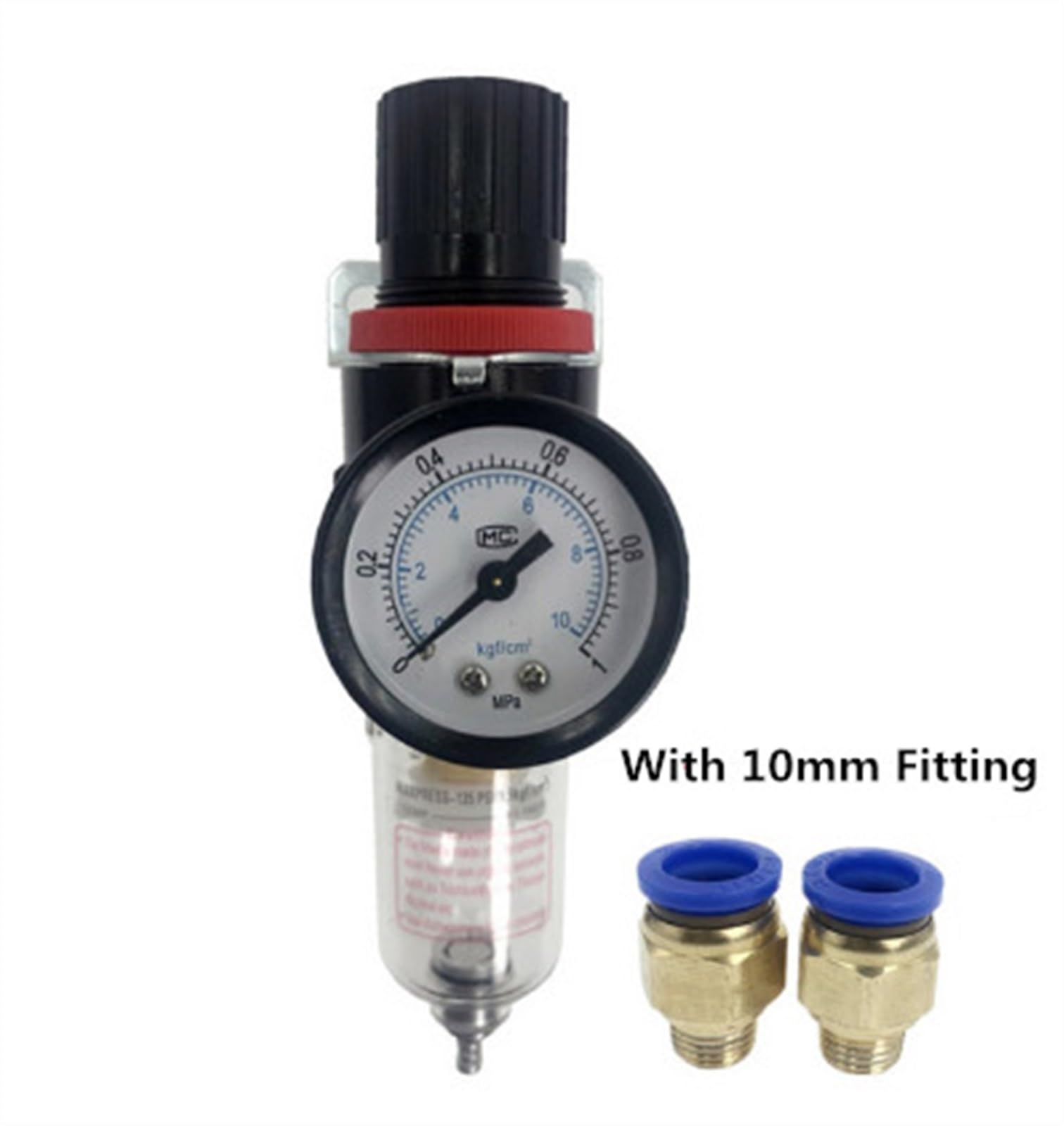 Filtros neumáticos Afr-2000 1/4, filtro AFR2000 for compresor de aire, separador de humedad, regulador de presión, Unidad de separadores de agua y aceite(AFR-2000 w PC10)
