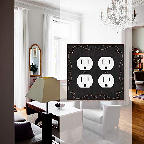 Placa de interruptor doble duplex para pared modelo French Cabriole bronce envejecido 5