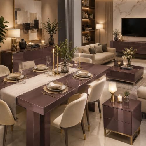 Image of HOME13 Brown Self Adhesive Wallpaper Glossy Vinyl Wall Sticker Decorative Removable Peel & Stick Kitchen Wallpaper for Cabinet Counterop Table (20x120 Inch)