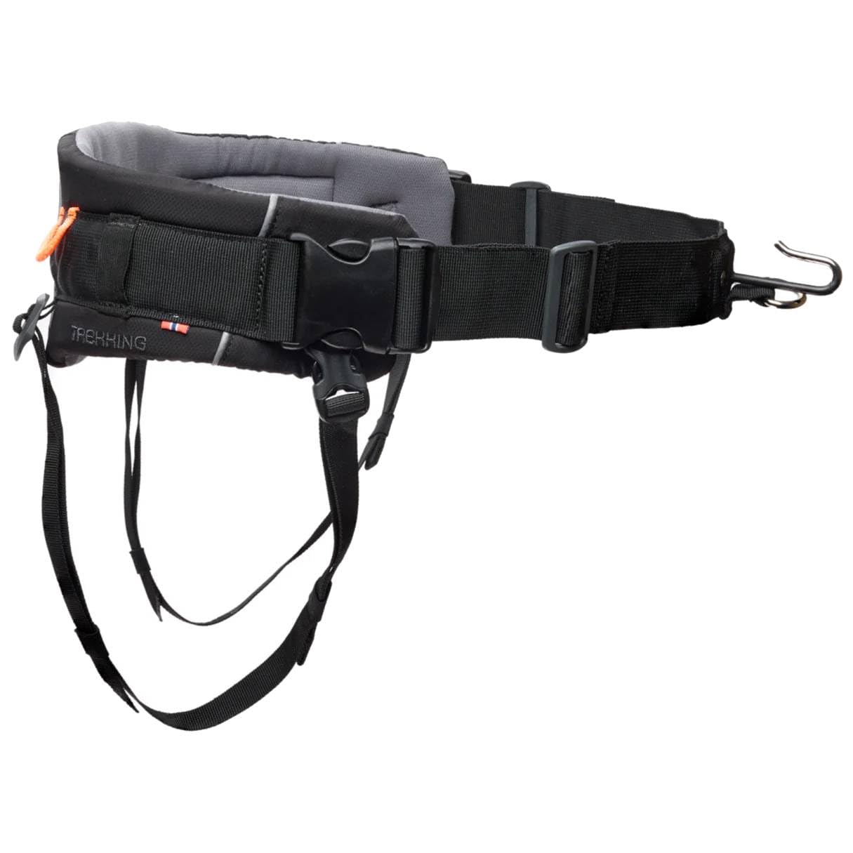 Non-stop dogwear Trekking Belt 2.0 Hands Free Padded Dog Walking, Hiking and Skiing Belt. Black/grey, Small