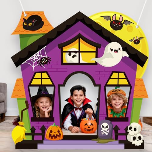 WovWeave Large Halloween Party Decorations Haunted House Photo Props Selfie