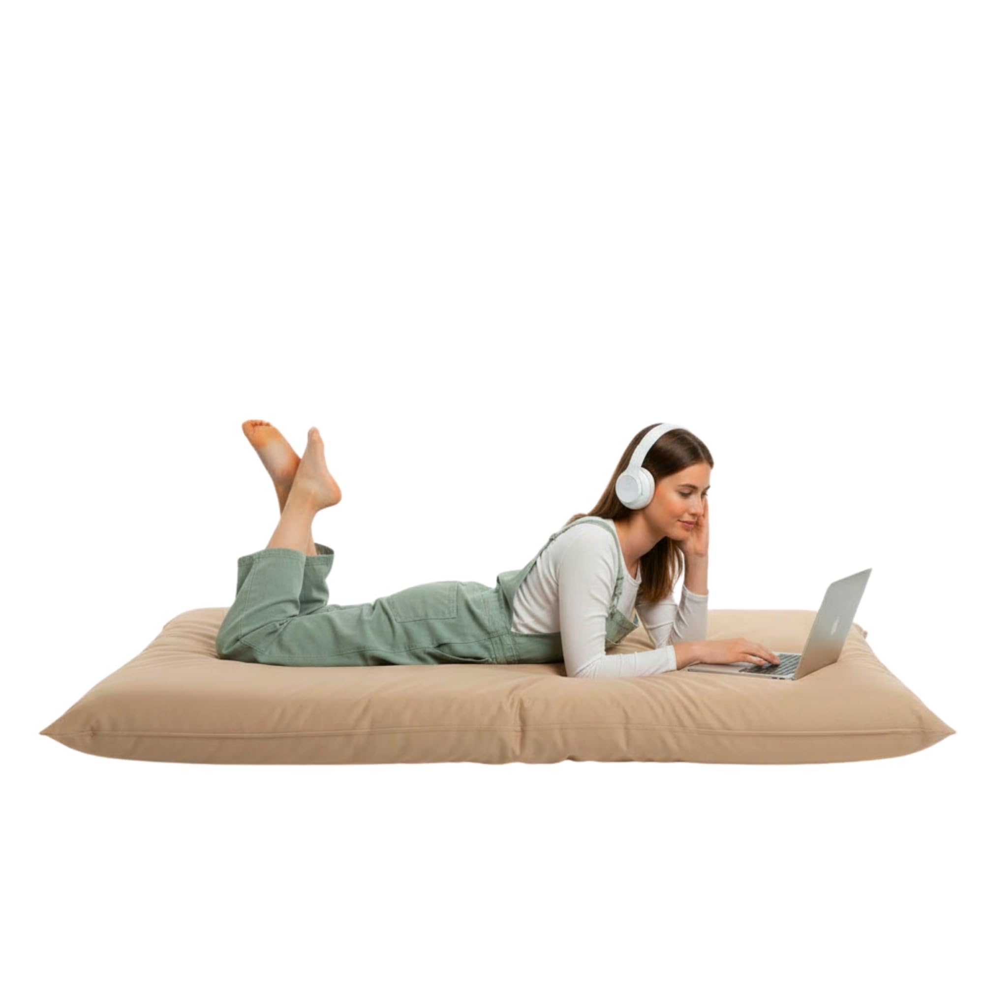Kosiproducts Beanbag Floor Square Cushions Pillow indoor outdoor garden Water Resistant 100% Polyester [70cmx70cm, Beige]