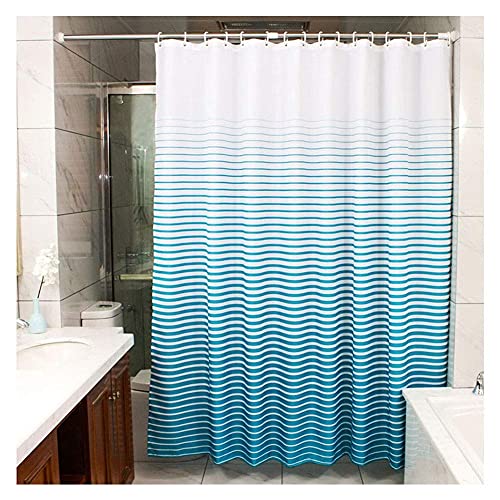 Rideau de douche long en tissu polyester résistant moisissure imperméable