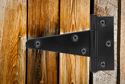 Image of Design House 189373-MB T-Hinge 4 inch x 2.5 inch for Gate or Shutter 4-Pack Matte Black