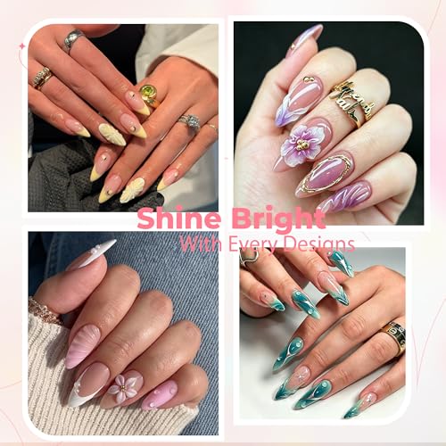 Image of UNA GELLA 3D Gel Nail Art, 2Pcs 15g Clear No Wipe Sculpting Gel Polish for Nail Tips, Drawing, Molding, Chrome Powder, Carving & Decoration, Rhinestones, Charms and Gems, DIY Christmas Art Designs