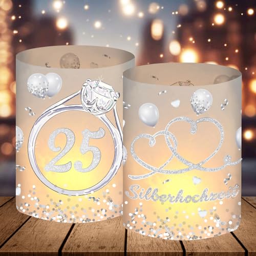 12 portavelas de mesa para bodas de plata, decoración de mesa para bodas de plata, ideas de regalo para el 25º aniversario de bodas, regalo para el 25º día de bodas, adecuado para tealights o velas