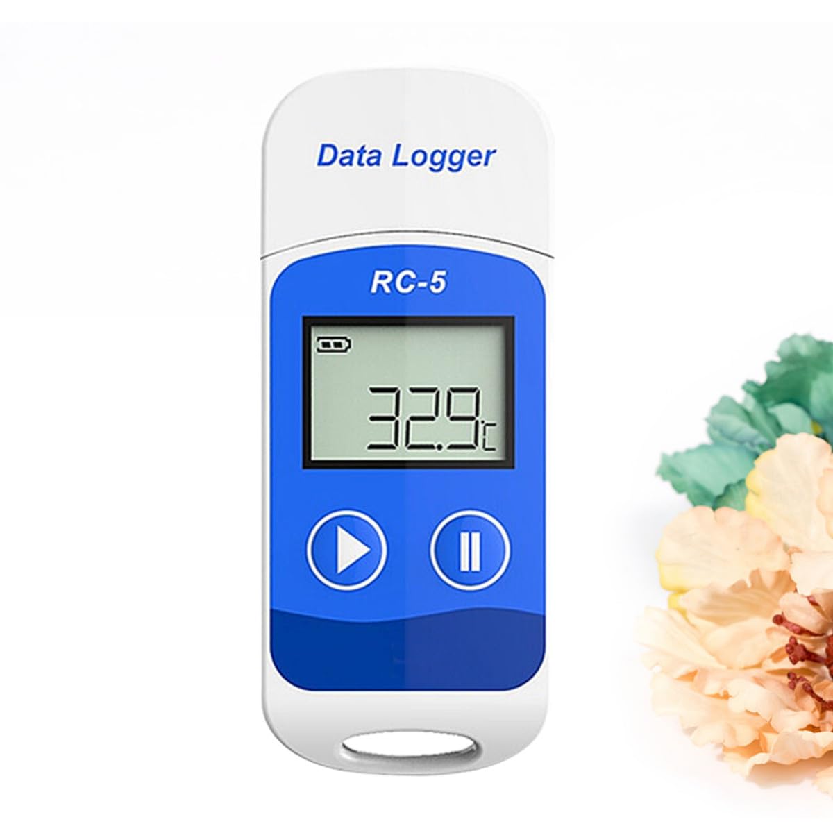 Registratore Temperatura USB Display Lcd Blu, Plastico | Intervallo 30 °c~+70 °c, Risoluzione 0, 1 °c, Allarme Sovratemperatura e Export Dati