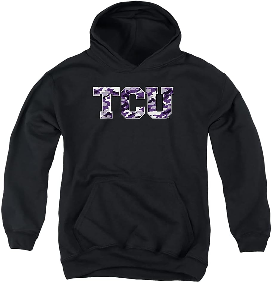 Texas Christian University Official Camo Youth Kids Boy/Girls Pull-Over Hoodie Sweatshirt