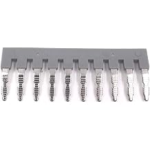 Erayco 10Pcs EB10-6 DIN Rail Terminal Block Press-Fit Jumper, Insert-Pull Bridging Matching UK-2.5B UK5N UDK4 UKK5 External Bridge Copper Jumpers 10 Pole