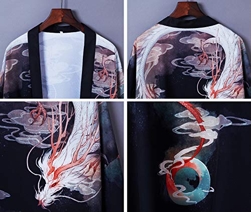 Image of LAI MENG FIVE CATS Women's Summer Cardigan Lightweight Kimono Floral Print Loose Cover up Casual Tops