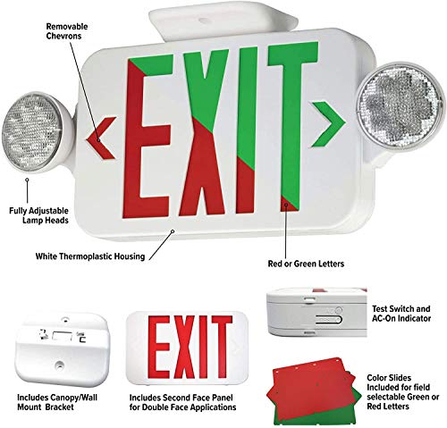 Compass Ccgrc Hubbell Lighting Led 2 Head Emergency Light, White #TOP1