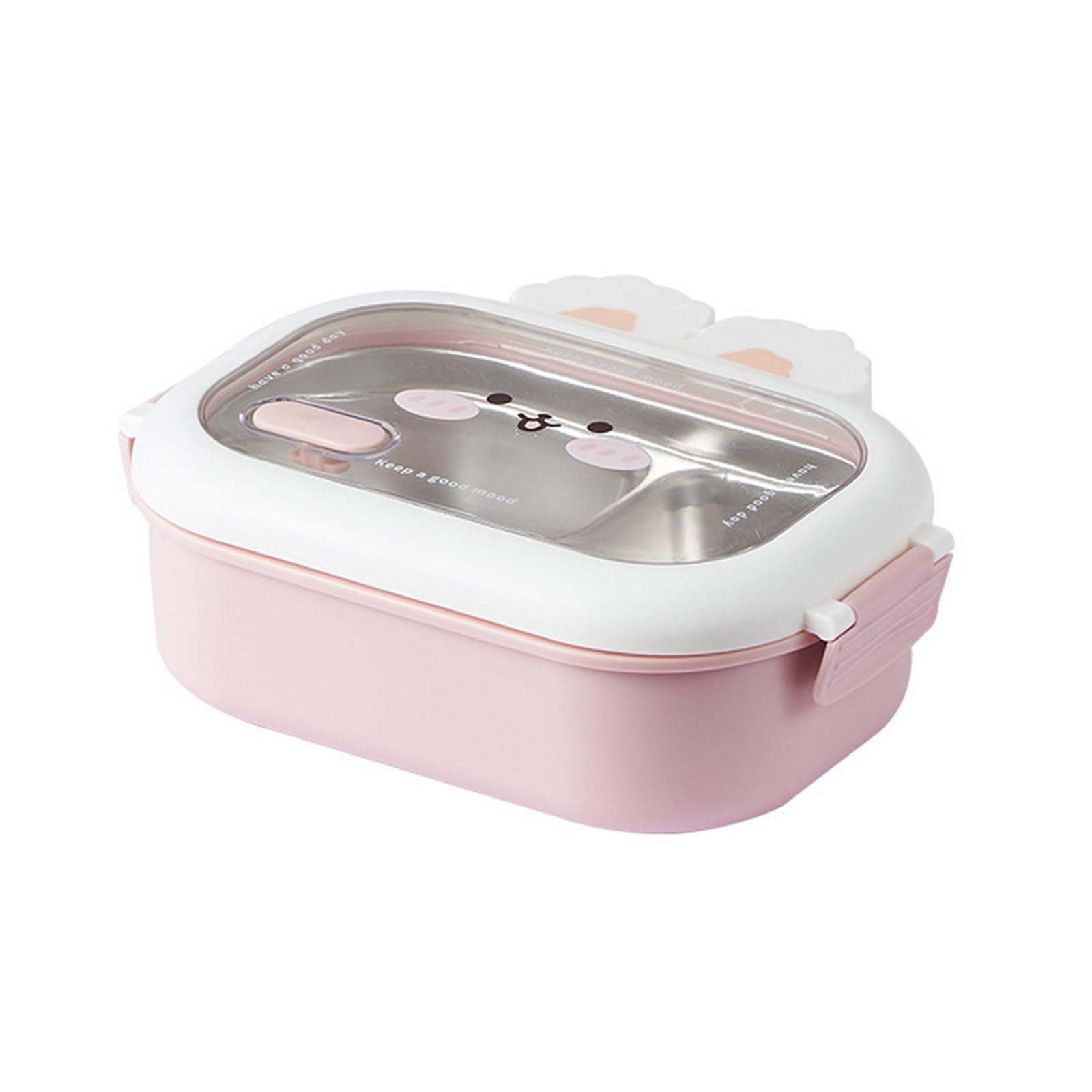 hogtnd Sturdy Bentos Box with Compartments Rabbits Stainless Steel Bentos for Kids School Picnics Travel Lunch Box Multi-Compartment Container
