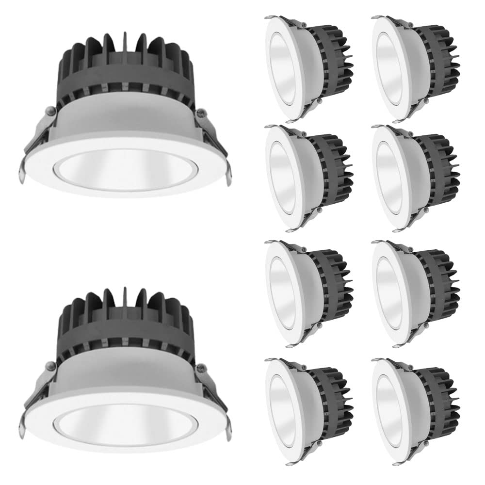 Plafoniera da Incasso a LED da 10 Pezzi, faretto da Incasso a LED Impermeabile IP65 da 7W, 4CCT 3000K-6000K, Angolo del Fascio 60, faretto da Incasso per Doccia antiruggine