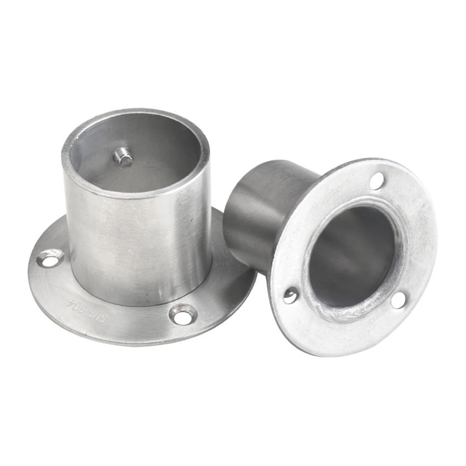 Ugzpwqlnx 19Mm Stainless Steel Pole Socket Flange Rod, 2Pcs Stainless Steel Pipe Bracket Flange Seat 19-32Mm Dia Wardrobe Rod Holder(19Mm)
