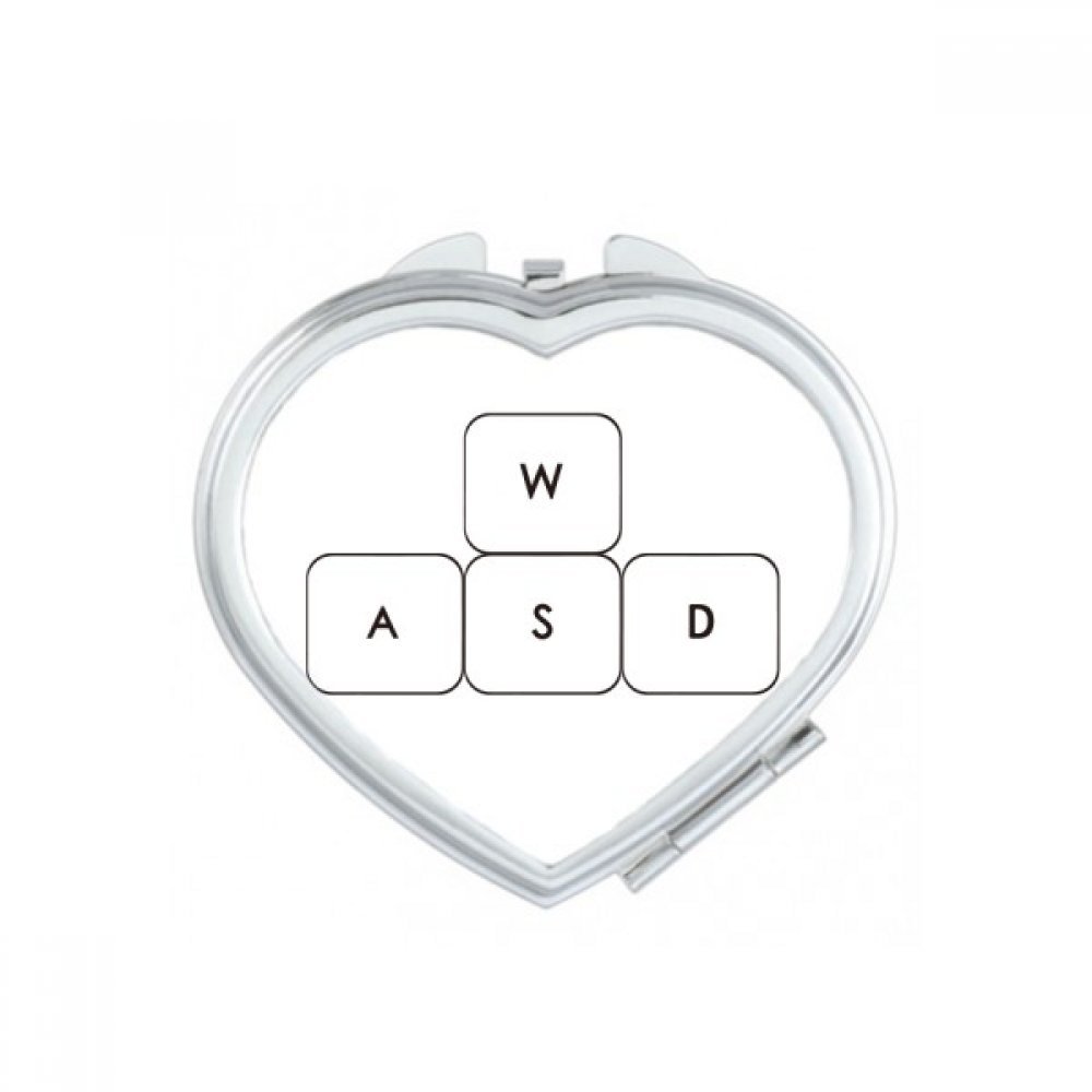 Miroir de poche mignon petit cadeau portable avec symbole Ctrl et coeur multicolore