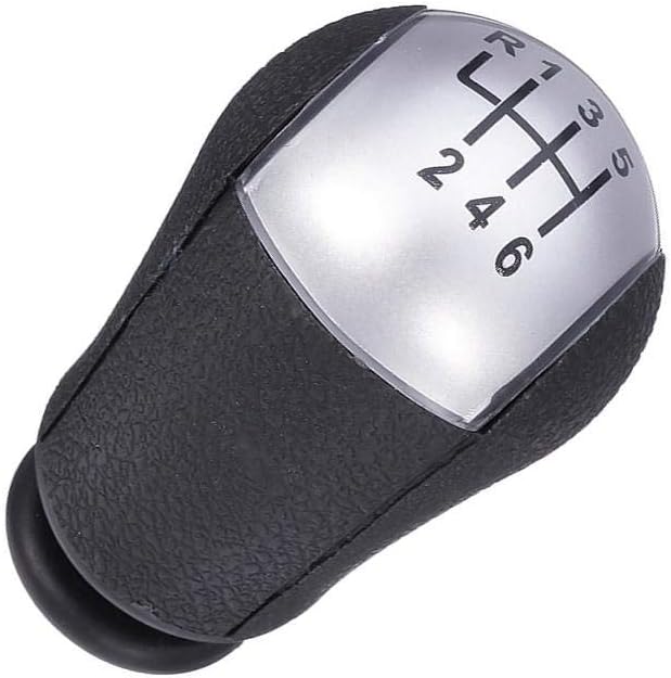 azurely 6-Speed Car Gear Shift Knob Shifter Lever, Mondeo MK3 S-MAX C-MAX Mustang Galaxy Transit Fiesta MK6, Sliver/Black