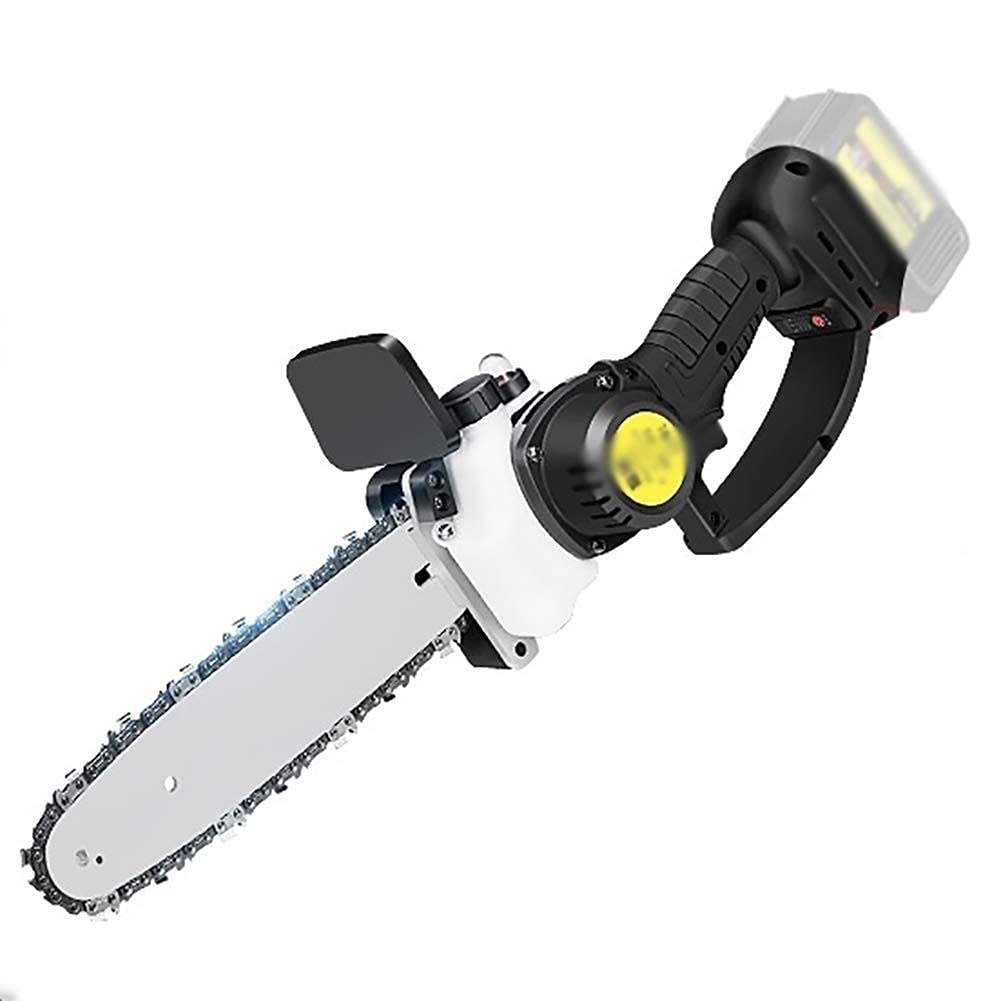 Mini tronçonneuse Longue durée de Vie de la Batterie, tronçonneuse électrique Portable sans Fil, sécateur, Coupe Efficace (Noir 21 V + chaîne + Batterie + Barre de Guidage)