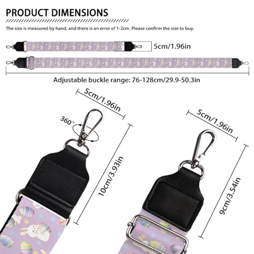Image of Halloween Handbag Strap Canvas Purse Strap Colorful Bat Black Shoulder Strap Multicolor Bats Replacement Strap