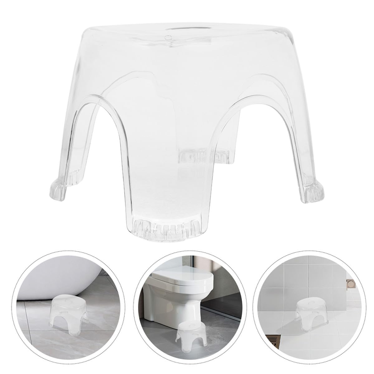 NUOBESTY Transparenter Rutschfester Duschhocker Badezimmer Fußstütze Ergonomisch Stabil für Rasur und Baden Geeignet