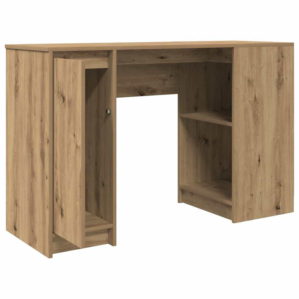 Schreibtisch Artisan-Eiche aus Holzwerkstoff 120x42x76 cm mit Stauraum und Schublade, ergonomisch für Homeoffice, Arbeitszimmer, Gaming und PC, platzsparend für Jugend und Schüler