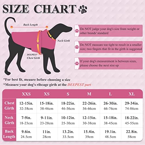 VIVAGLORY High Loft Jacket Dog Coat -Lightweight Dog Fleece Vest with Two-Way Zipper Leash hole, Winter Dog Coat for Outdoor Adventures, Fuchsia, S