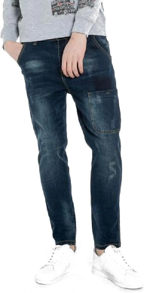 Extreme PopMens Skinny Stretch Jeans Ripped Premium Denim Jean Black Blue UK Stock