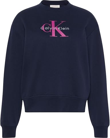 Calvin Klein LS MONOLOGO FRENCH TERRY RLXD CN Sweatshirt Kadın