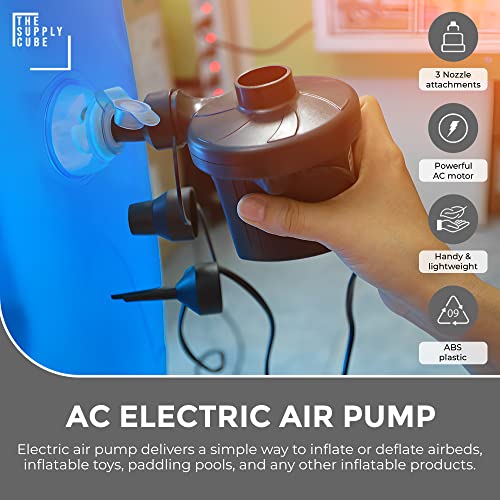 Supply Cube AC Electric Air pump with 3 Nozzles, 3 Pin UK Plug, 3 Pin UK Plug - Image 4