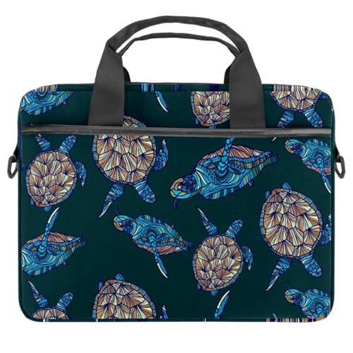Sac à bandoulière pour ordinateur portable 13-14.5" tortue bleue