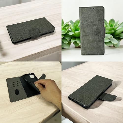 Image of SBMS Flip Cover Case for OnePlus Nord 5G Back Case Cover with Magnatic Closure | Inbuilt Stand | Card & Money Pocket (Mat Black)