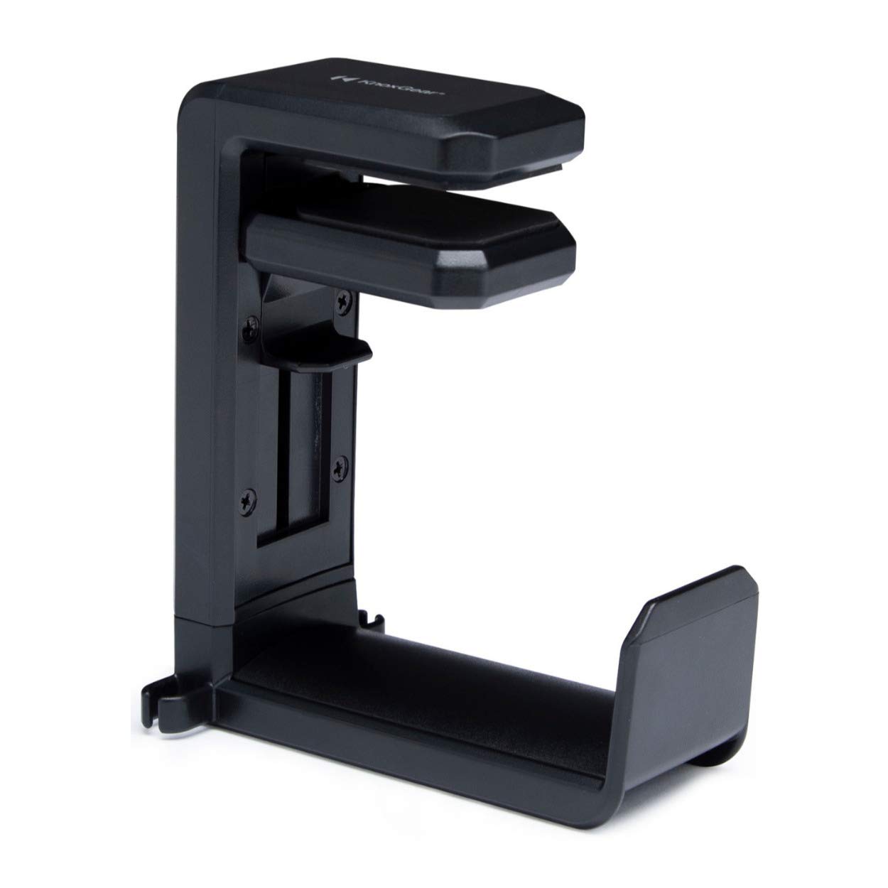 Knox GearAdjustable Under Desk Headphone Holder, Anti-Scratch Rubber Pads, 360 Swivel, Cable Management Loop, 20 in L x 5 in W x 5 in H