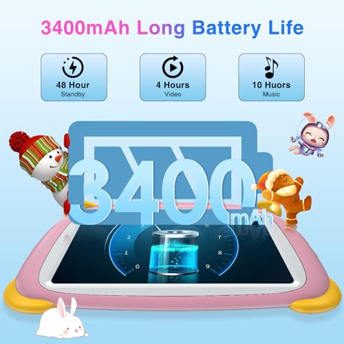 Image of DOOGEE U7 Tablet, 7 inch Android Tablet, 4+32GB ROM Pad,3400mAh Battery, Parental Control, Dual Camera, Shockproof Case, Educational, Games Bluetooth /WiFi (Pink)