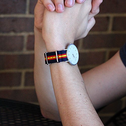 Image of Clockwork Synergy Classic Ballistic - 18mm Navy /Red /Yellow Nylon Ballistic Watch Strap Band