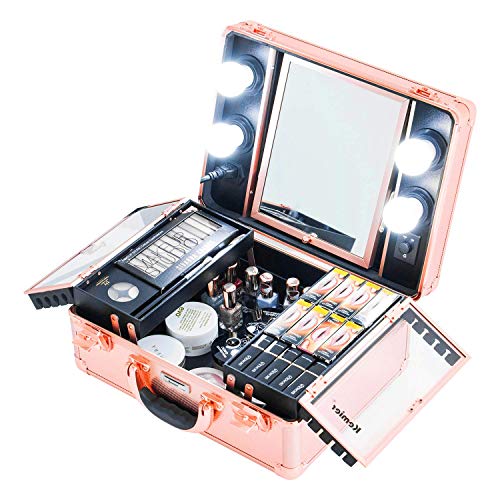 Kemier Makeup Train Case - Cosmetic Organizer Box Makeup C...