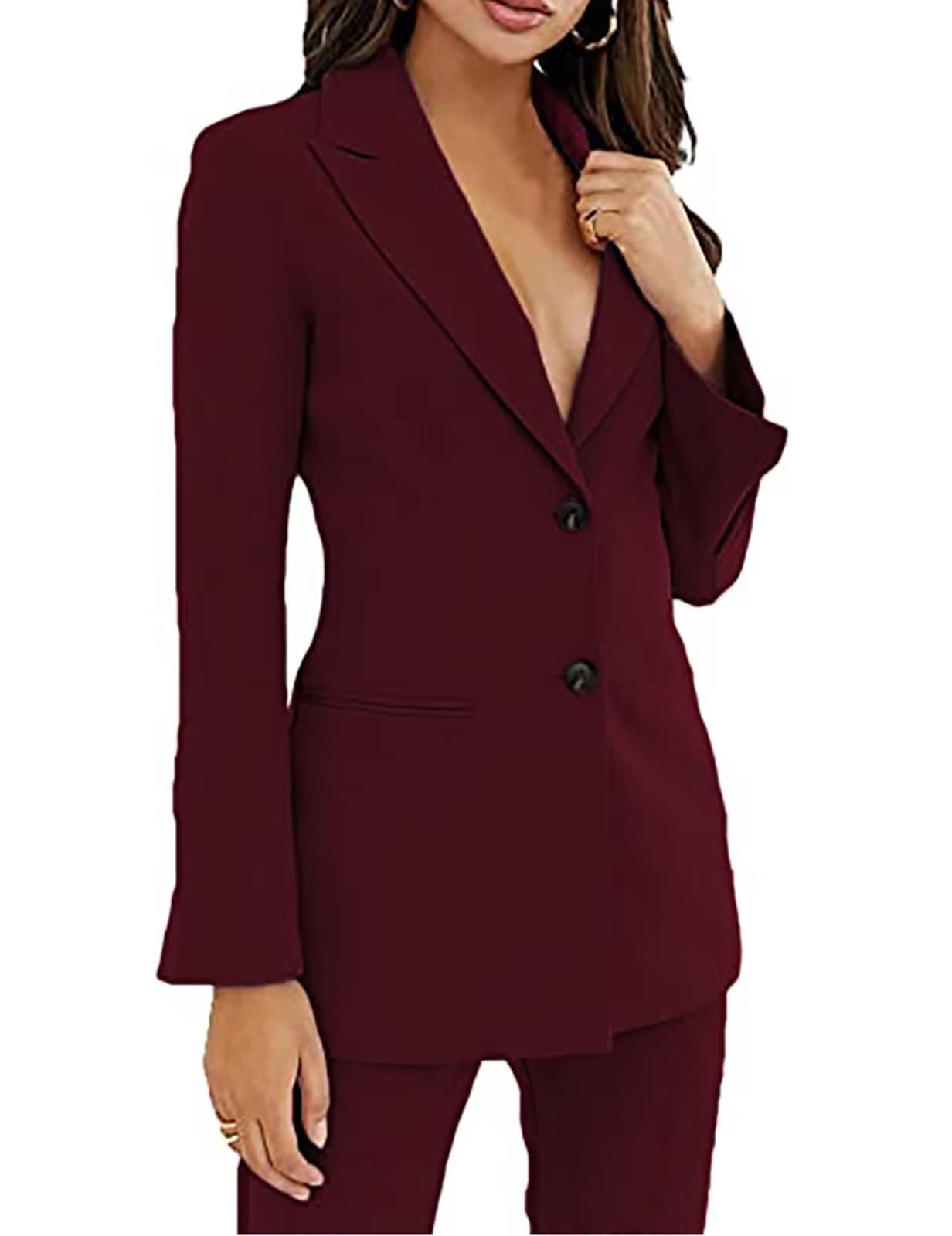 Women 2 Piece Outfits Dressy Single Breasted Casual Business Suits for Women Formal Pant Suits Wedding Pantsuits
