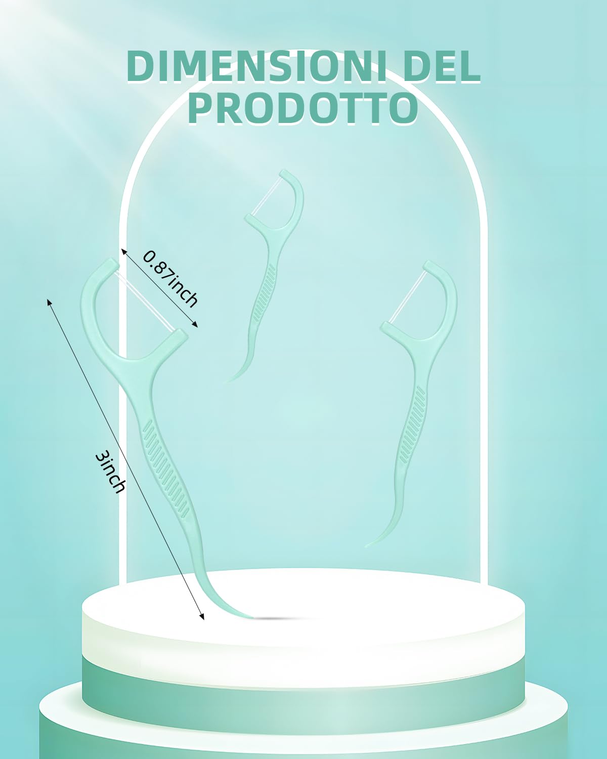 300 Filo Interdentale a Doppia Linea alla Menta per la Cura dei Denti - Archetti filo interdentale per Rimuovere la Placca e i Residui di Cibo