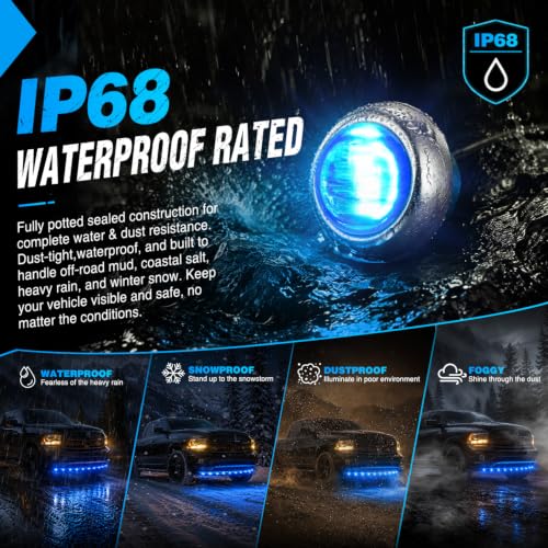 Image of Nilight 3 /4 inch Round Marker Lights 10PCS Blue Side Bullet Clearance Light