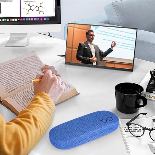 Image of Glasses Case Hard Shell Eyeglass Case with Cleaning Cloth Unisex Reading Hard Glasses Cases for Women Men