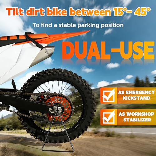 Image of JFG RACING Dirt Bike Triangle Stand,Universal Motorcycle Kickstand Rear Side Wheel Holder for Dirt Pit Bike Supermoto Motocross Enduro-Black