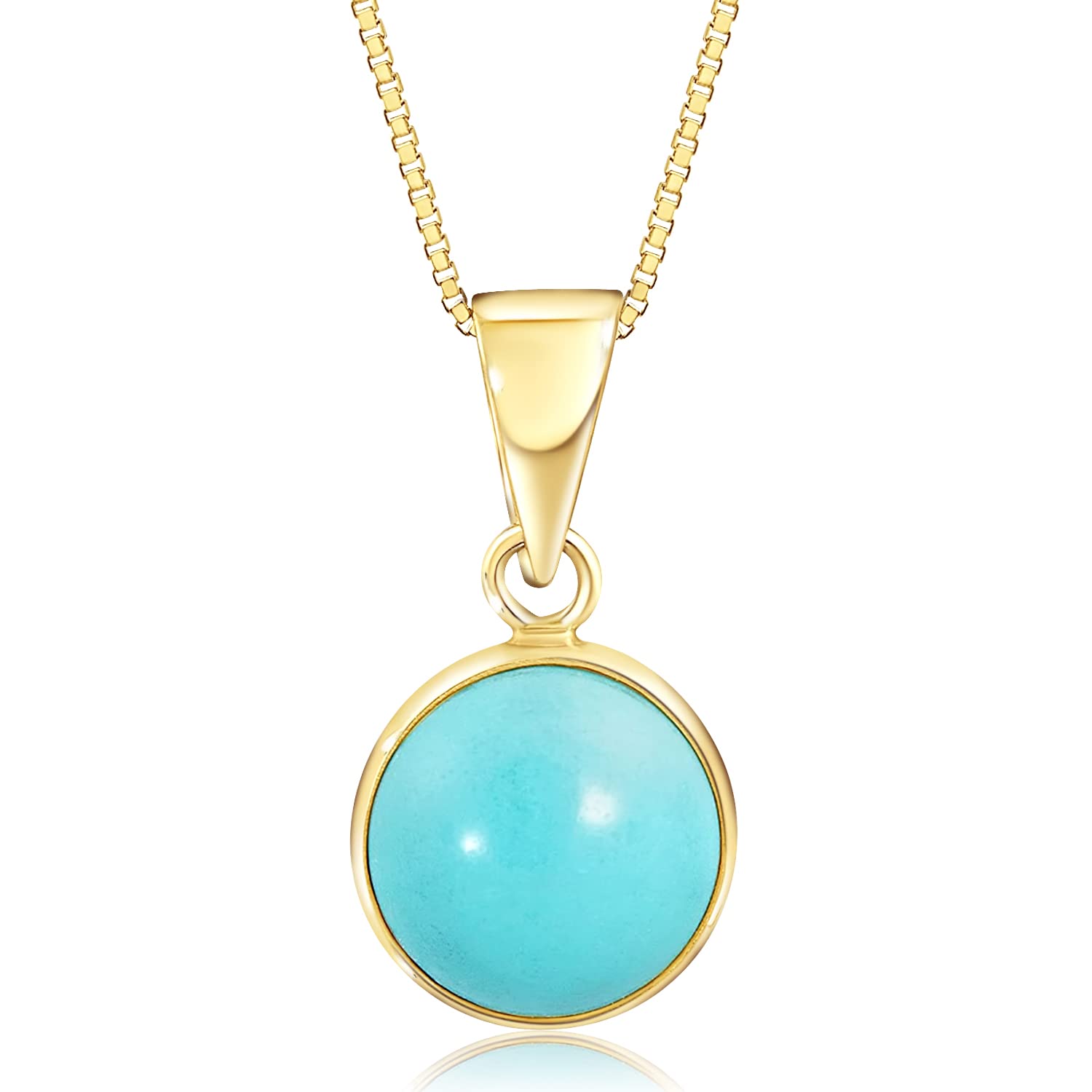 14K Gold Gemstone Necklaces for Women - Solid Gold Necklace - Gemstone Pendant - Gold Pendant Necklace - Gold Statement Necklace - Anniversary Necklace - Gemstone Jewelry for Women