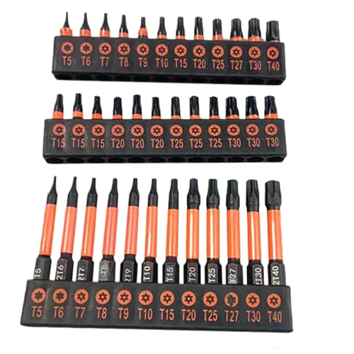 Torx Bit Set, S2 Steel Bit, Torx Screwdriver Sets, Security Magnetic Torque Bits T5 T40 Screwdriver Set With 36 piece Torx Screwdriver Bit For Precise Work On Electronics And Vehicles