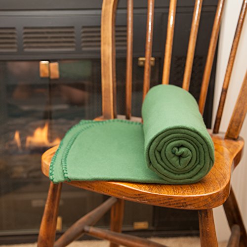 Imperial Home 24 Pack Wholesale Soft Cozy Fleece Blankets - 50" x 60" Comfy Throw Blankets (Dark Green)