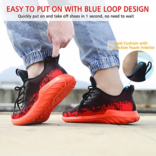 Soulsfeng Women's Workout Walking Shoes Black Red Gradient Fashion Sports Athletic Tennis Gym Jogging Fitness Running Sneakers 11.5 Soulsfeng Women's Workout Walking Shoes Black Red Gradient Fashion Sports Athletic Tennis Gym Jogging Fitness Running Sneakers 11.5 - Image 7