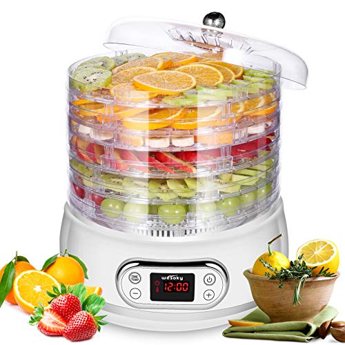 Food Dehydrator, 6 Trays Electric Fruit Dryer Machine, Multi-Tier Food Preserver for Meat Beef Fruit Vegetable Dryer with Digital Timer and Temperature Control, Gift for Mother's Day