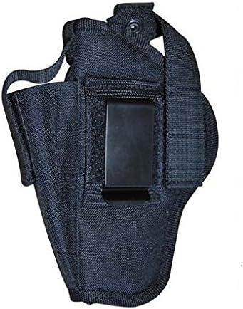 Tactical Belt Holster with Pouch – Ambidextrous Clip-On Holster Compatible with Multi-Mount Vehicle Seat System
