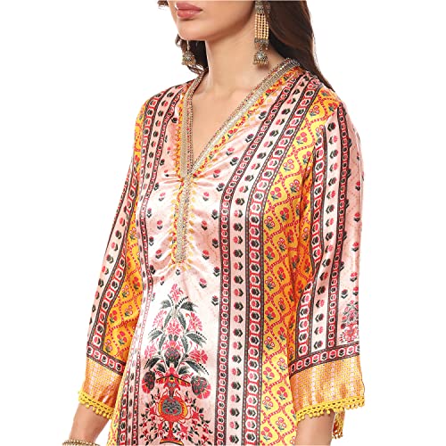 Image of BIBA Women Silk Viscose Straight Printed Suit Set