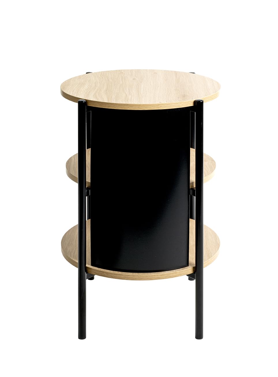 HAKU Tavolino rotondo rovere naturale nero MDF metallo tavolino rotondo - Dimensioni: A 60 x Ø 44 cm Stile: Moderno